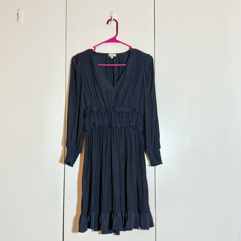 NEVER WORN | PABLO French Silk Navy Blue Dress for Work, Party, Date Night